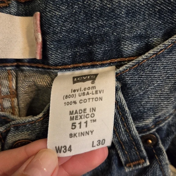 Men Levi's 511 Skinny Blue Jeans 34W x 30L - Picture 6 of 8